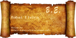 Babai Elvira névjegykártya